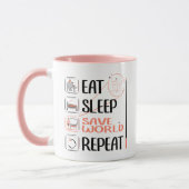 算数すごい先生救ザ・ワールド。お礼のプレゼント マグカップ (左)