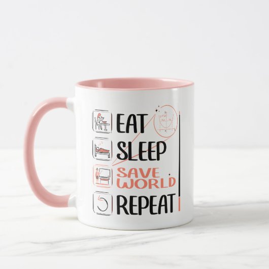 算数すごい先生救ザ・ワールド。お礼のプレゼント マグカップ (左)