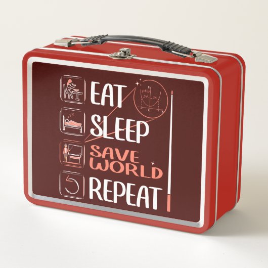 算数すごい先生救ザ・ワールド。お礼のプレゼント メタルランチボックス (正面)