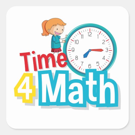 算数の時間 スクエアシール (正面)