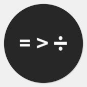 算数の等号素晴らしが記号より除算の符号 ラウンドシール (正面)