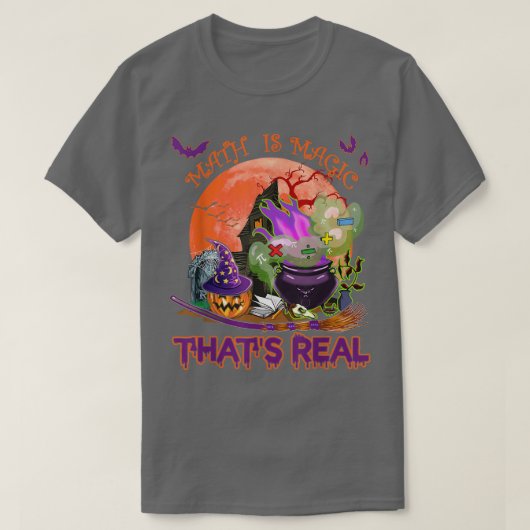 算数は魔法実在のおもしろいHalloween Wit Tシャツ (デザイン正面)
