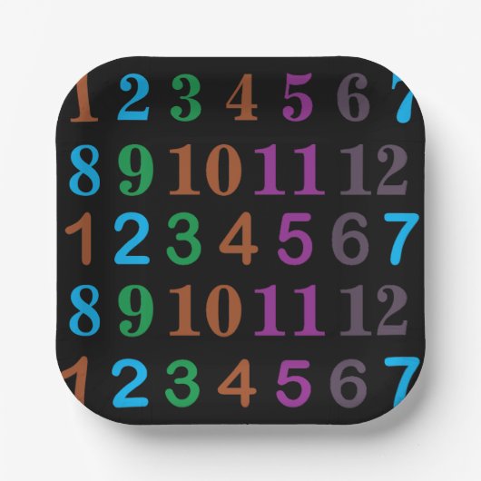 算数カラフルパーティー ペーパープレート (正面)