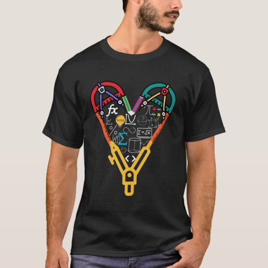 算数シンボル数式の愛の算数先生数学 Tシャツ (正面)