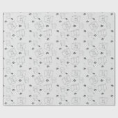 算数パターンの白黒 ラッピングペーパー (フラット)