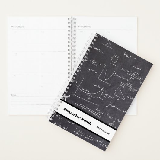 算数パーソナライズされた先生ブラック(式あり) プランナー手帳 (ディスプレー)
