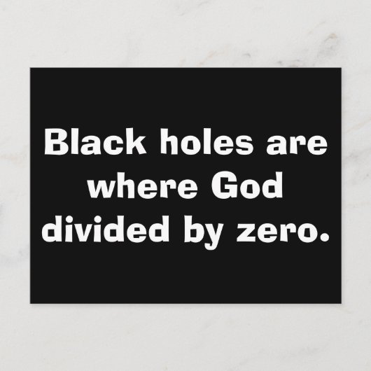 算数ブラックホールポストカード ポストカード (正面)