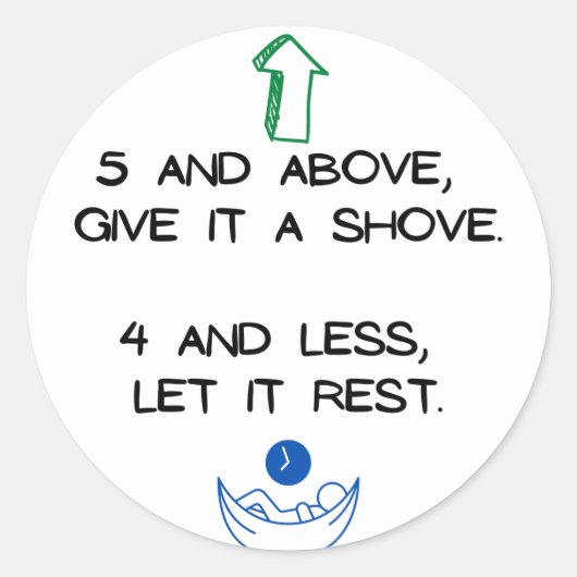 算数リマインダー： 5与え以上はショッブ… ラウンドシール (正面)