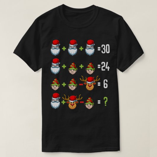 算数先生演算の順序クイズクリスマスゲー Tシャツ (デザイン正面)
