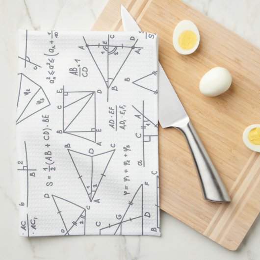 算数手の計書算イラスト キッチンタオル (四つ折り)