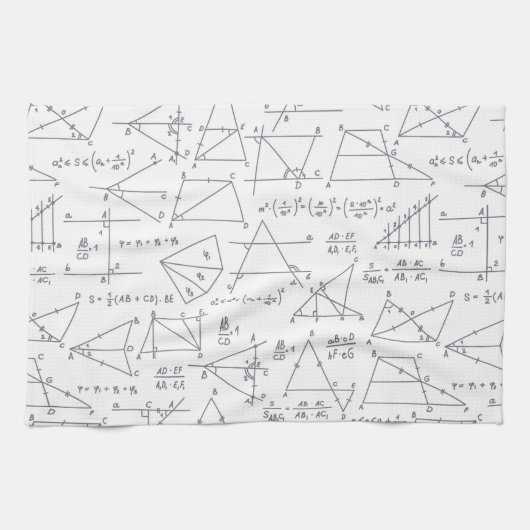 算数手の計書算イラスト キッチンタオル (横)