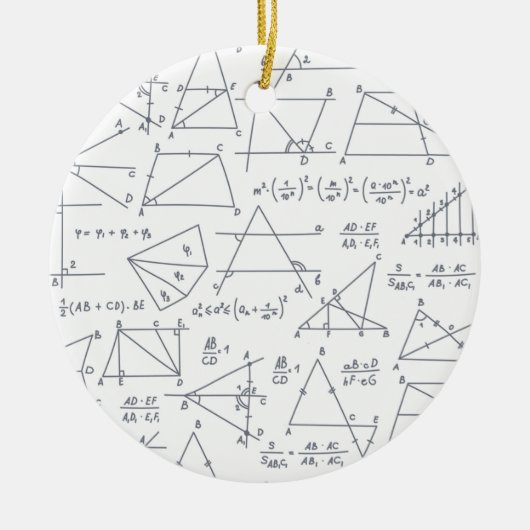 算数手の計書算イラスト セラミックオーナメント (正面)