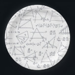 算数手の計書算イラスト ペーパープレート<br><div class="desc">数式の計算とグラフ付きの数式イラストを使用して、数式のおたくまたは先生をワウする。数学の恋人、会計士、または物理学者のための完璧な贈り物</div>