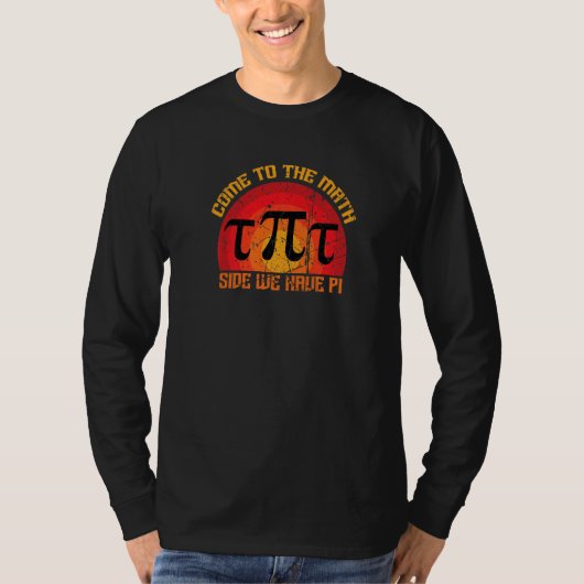算数来側にPi Day 3 14 3月14日Vがある Tシャツ (正面)