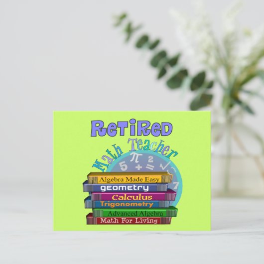 算数退職した先生ギフト ポストカード (スタンド正面)