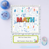 算術カスタムバインダー表紙 | 編集可能デザイン チラシ (シングル)