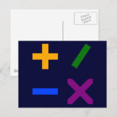 算術カラフル記号 ポストカード (正面/裏面)