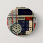 算術財務顧問会計計算器 缶バッジ (正面)