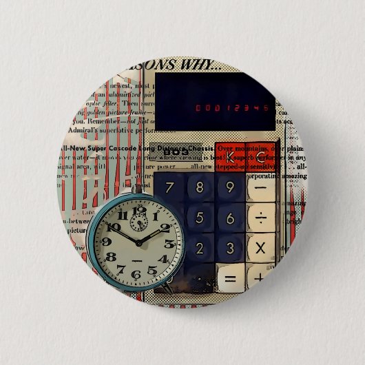 算術財務顧問会計計算器 缶バッジ (正面)