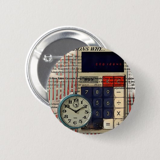 算術財務顧問会計計算器 缶バッジ (正面&裏面)