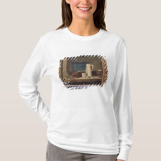 管および飲むガラスの静物画 Tシャツ (正面)