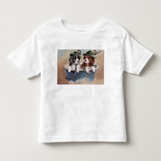 管が付いている帽子の子犬 トドラーTシャツ (正面)