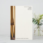 管が付いている教会ミュージシャンレターヘッド 便箋 (スタンド正面)