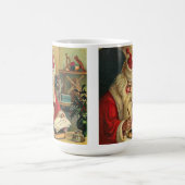 管のヴィンテージのプリントのコーヒー・マグを持つサンタクロース コーヒーマグカップ (中央)