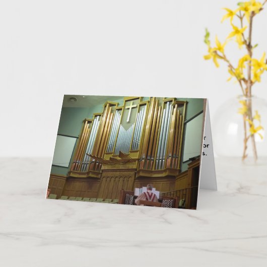 管の器官およびオルガン奏者カード カード (黄色い花)