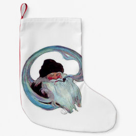 管を煙らしているヴィンテージサンタクロース スモールクリスマスストッキング