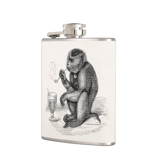 管を煙らしているヴィンテージ猿は動物をまねます フラスク (左)