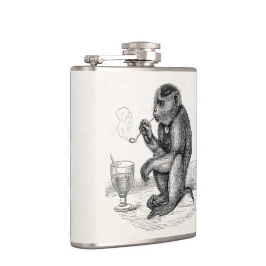 管を煙らしているヴィンテージ猿は動物をまねます フラスク (右)