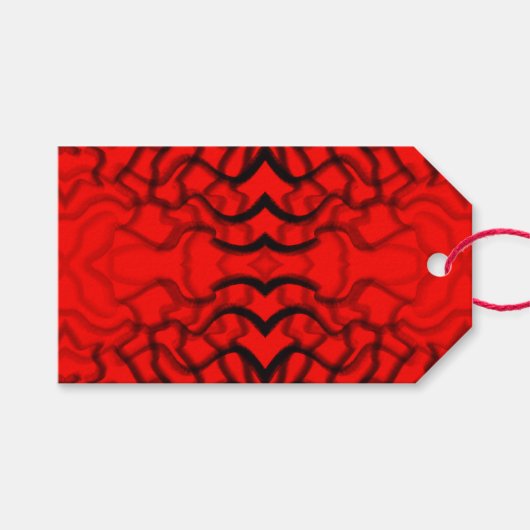 管状黒赤色配管 ギフトタグ (正面(横))