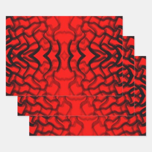 管状黒赤色配管 ラッピングペーパーシート (セット)