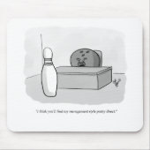 管理おもしろいとリーダーシップ漫画ユーモア マウスパッド (正面)