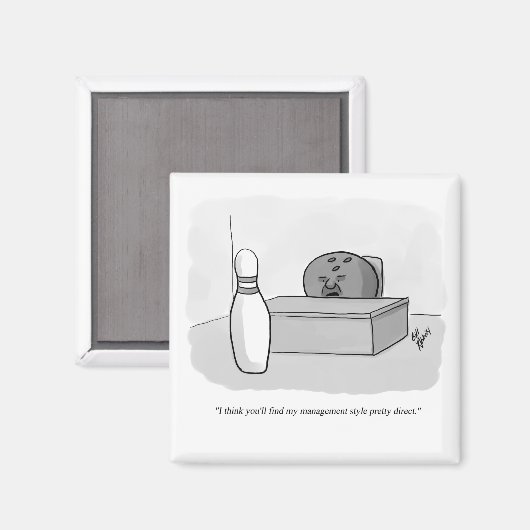 管理おもしろいとリーダーシップ漫画ユーモア マグネット (正面/裏面)