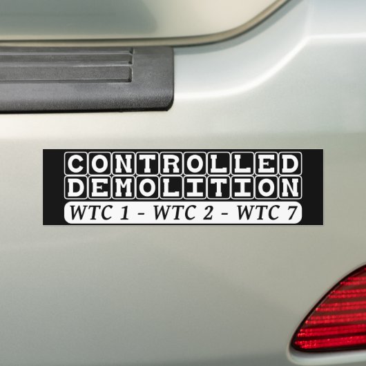 管理された破壊WTCの複雑な中仕事の黒 バンパーステッカー (車上)