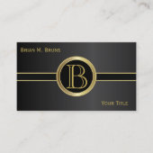 管理のクラシックで黒いモノグラム 名刺 (正面)