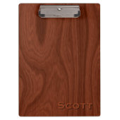 管理のモノグラムのな一流のマホガニーの木製の一見 クリップボード (正面)