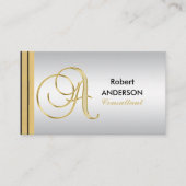 管理のモノグラムのな金ゴールドの黒の銀の手紙「A 名刺 (正面)