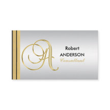 管理のモノグラムのな金ゴールドの黒の銀の手紙「A