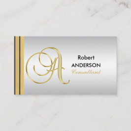 管理のモノグラムのな金ゴールドの黒の銀の手紙「A 名刺