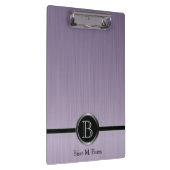 管理のモノグラムのデザイン-紫色のブラシの鋼鉄 クリップボード (右)