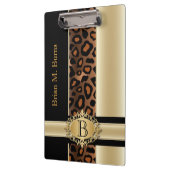 管理のモノグラムのヒョウのデザイン|シャンペン クリップボード (左)