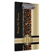 管理のモノグラムのヒョウのデザイン|シャンペン クリップボード (右)