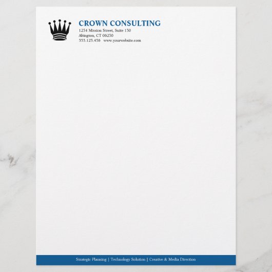 管理の青い縞のカスタムなロゴのプロフェッショナル レターヘッド (正面)