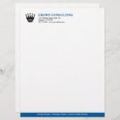 管理の青い縞のカスタムなロゴのプロフェッショナル レターヘッド (正面/裏面)