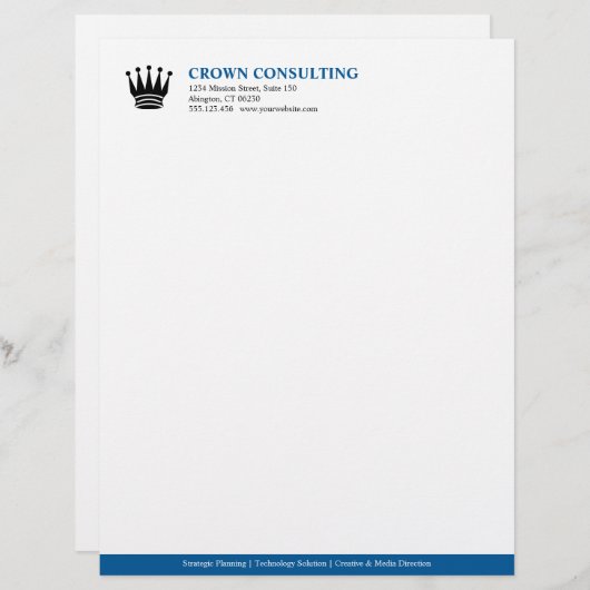 管理の青い縞のカスタムなロゴのプロフェッショナル レターヘッド (正面/裏面)