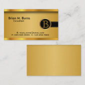 管理の黒い金ゴールド| DIYのモノグラム 名刺 (正面/裏面)