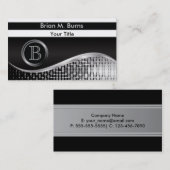 管理の黒い|のモノグラムに銀を着せ、 名刺 (正面/裏面)